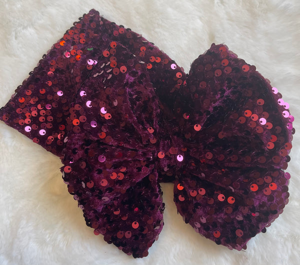 Maroon Sequin Headwrap