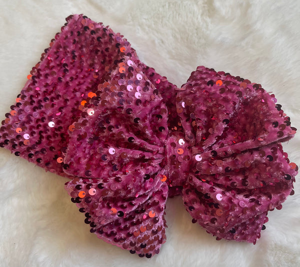 Hot Pink Sequin Headwrap