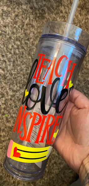 Teacher acrylic tumbler