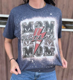 Football mom lightning bolt bleached tshirt